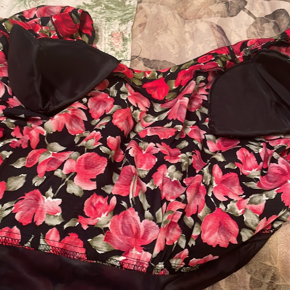 Vintage John Roberts 80’s Short Sleeve Floral Dress w/ shoulder pads Size 9/10 - Picture 11 of 11
